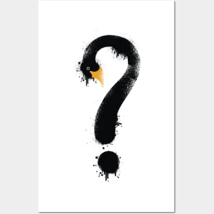 Black Swan question mark Posters and Art